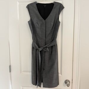 Talbots Gray V-Neck Sleeveless Midi Dress